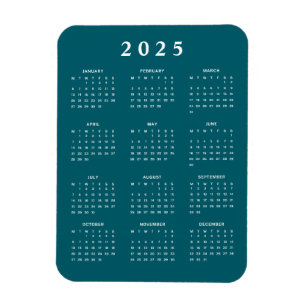 Imán Calendario mensual de 2025