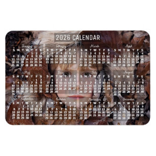 Imán Calendario Mensual del Año 2026 Blanco Agregar F