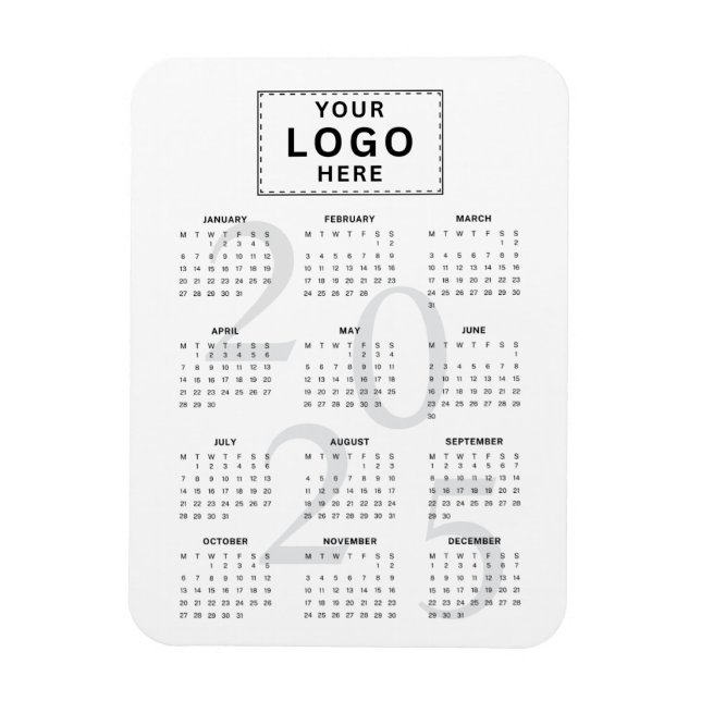 Imán Calendario mensual Minimalista 2025 (Vertical)