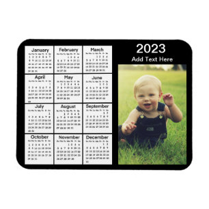 Imán Calendario Mini fotográfico negro de 2023