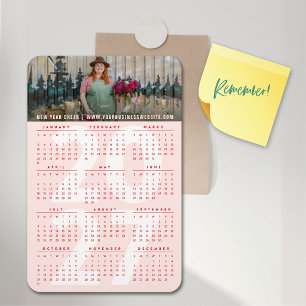 Imán Calendario Minimalista de Rosa Simple 2027 Foto de