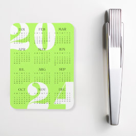 Imán Calendario minimalista Neon Green Black 2024