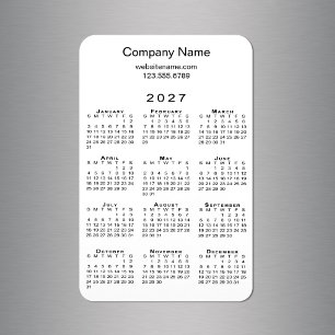 Imán Calendario mínimo 2027 Nombre de la empresa Info B