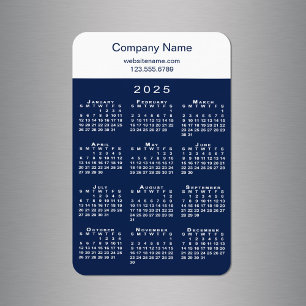 Imán Calendario moderno 2025 Nombre de compañía Info Ma