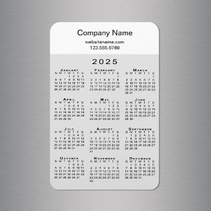 Imán Calendario moderno 2025 Nombre de empresa Informac