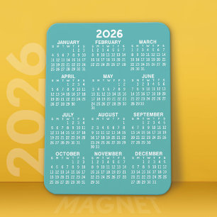Imán Calendario - Moderno, mínimo y blanco