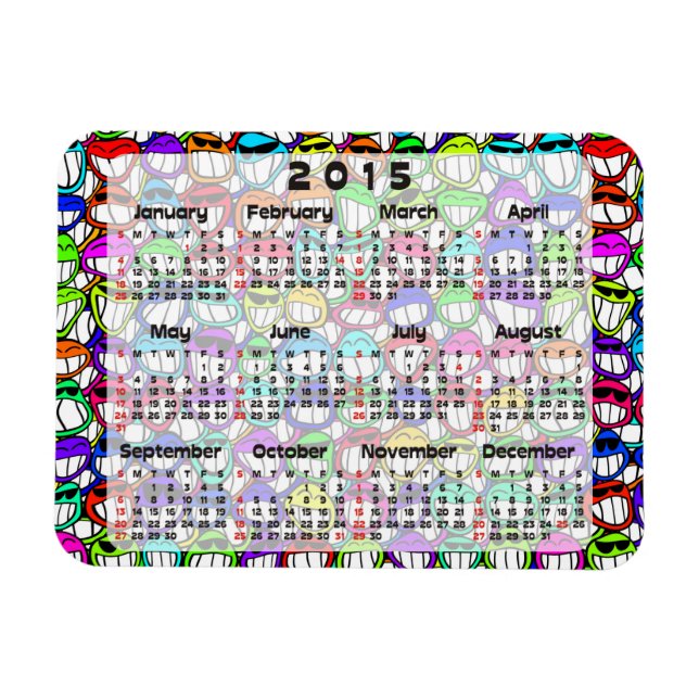Imán Calendario personalizado + su propia foto / backgr (Horizontal)