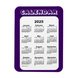 Imán Calendario púrpura 2025 por Janz 3x4 Magnet