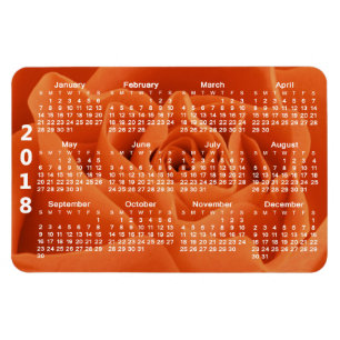 Imán Calendario Rosa de naranjas Petals 2018