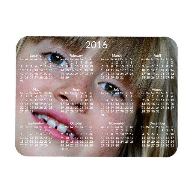 Imán Calendarios personalizados 2016 Magnet flexible (Horizontal)