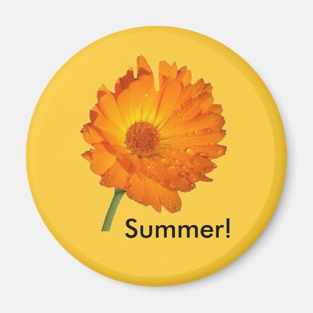 Imán - Caléndula en tallo (Frente)