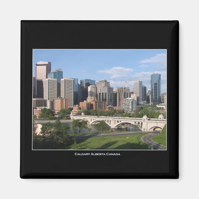 Imán Calgary Alberta Canada Downtown Skyline View (Frente)
