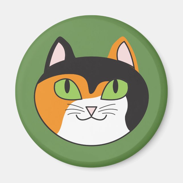 Imán Calico Cat Round Magnet (Frente)
