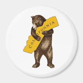 Imán California Bear Hugging State I Love California