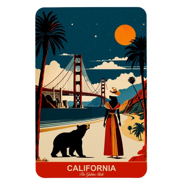 Imán California: El estado de oro flexible (Vertical)