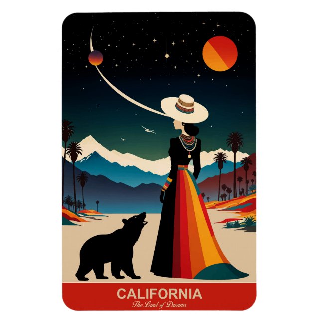 Imán California: La tierra de los sueños flexible (Vertical)