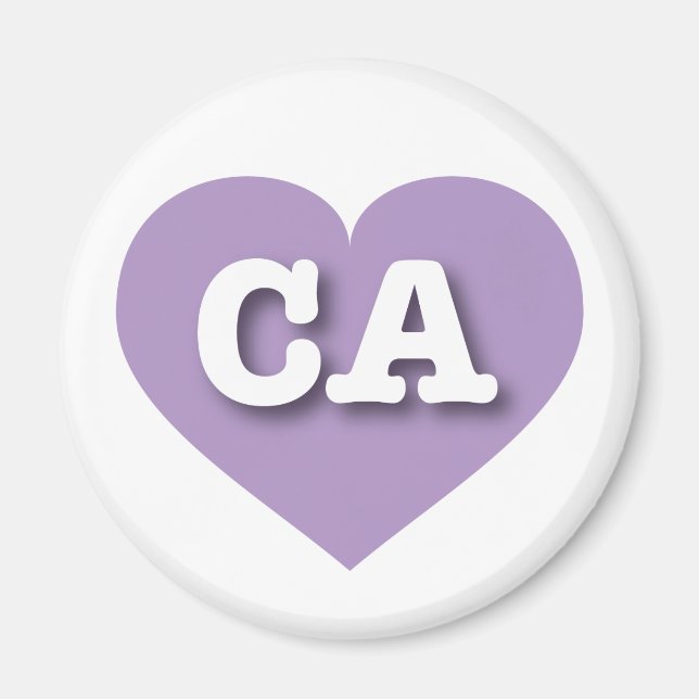 Imán California Lavender Heart - Amo CA (Frente)