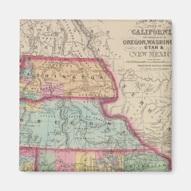 Imán California, Oregón, Washington, Utah, Nuevo México (Frente)