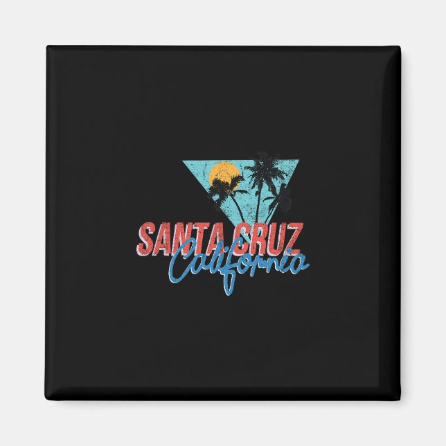 Imán California Palm Tree Santa Cruz Beach Summer Vacat (Frente)