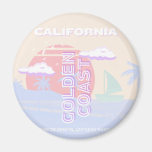 Imán California, Playa, Arte de Viaje, Elegante, Pastel