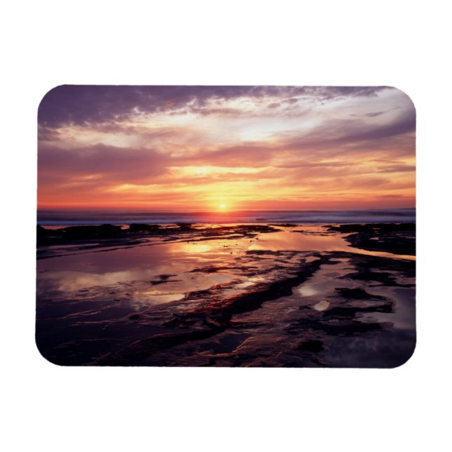 Imán California, San Diego, Sunset Cliffs, Sunset 3 (Horizontal)