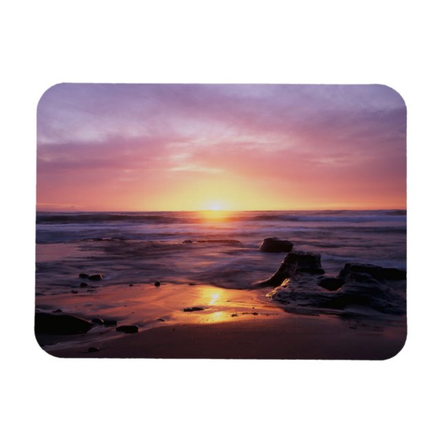 Imán California, San Diego, Sunset Cliffs, Sunset 4 (Horizontal)