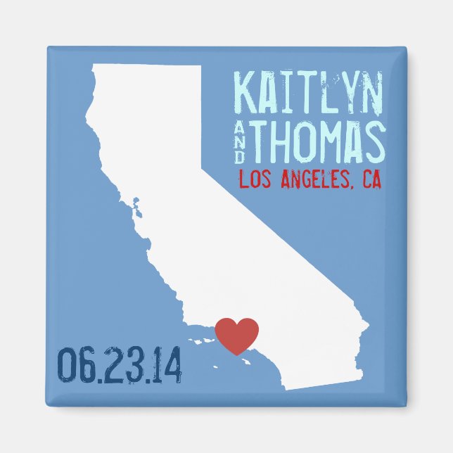 Imán California Save the Date - Ciudad Personalizable (Frente)