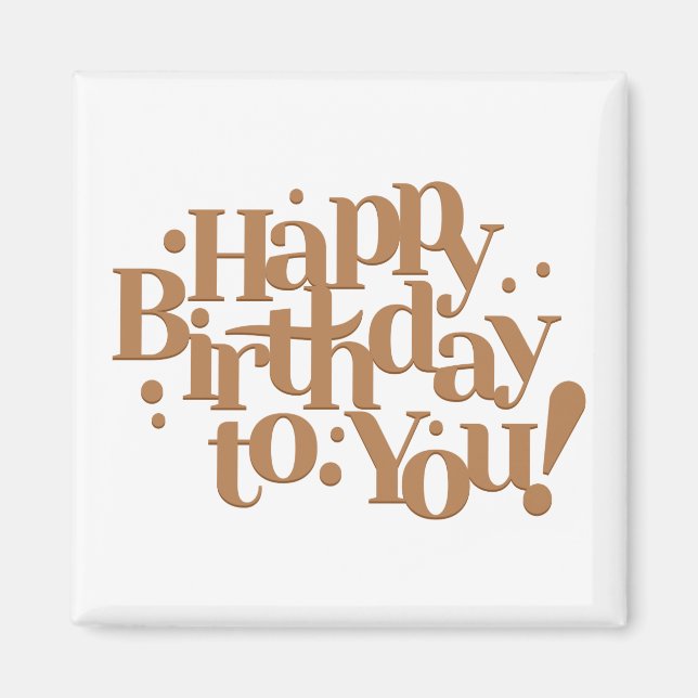 Imán Caligrafía de mensajes de deseo de cumpleaños (Frente)