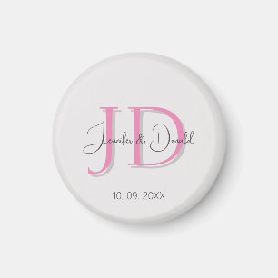 Imán Caligrafía de moda monograma de letra clásica