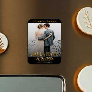 Imán Caligrafía de Relieve metalizado dorado Guardar la