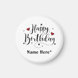 Imán Caligrafía de tipografía Minimalista feliz cumplea