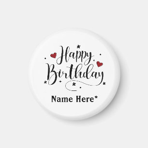 Imán Caligrafía de tipografía Minimalista feliz cumplea