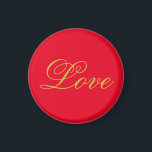 Imán Caligrafía del Boda de amor rojo con guión de colo<br><div class="desc">Puede cambiar fácilmente las fuentes y los colores. También puede agregar su logotipo y la imagen de fondo como desee.</div>