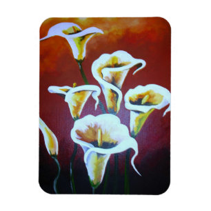 Imán Calla Blanca Lilies Flores De Corte Artísticas En