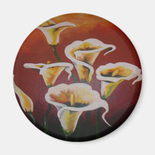 Imán Calla Blanca Lilies Flores De Corte Artísticas En
