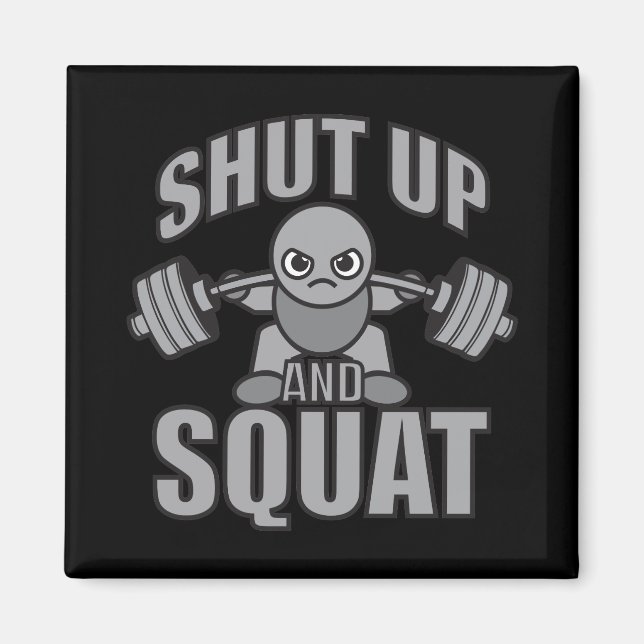 Imán Cállate Y Squat - Cute Kawaii Weightlifter (Frente)