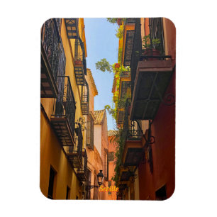 Imán Calle antigua en Sevilla, España, viaje