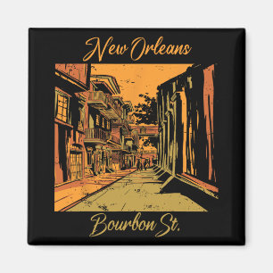 Imán Calle Bourbon Nueva Orleans Recuerdo Louisiana Mar