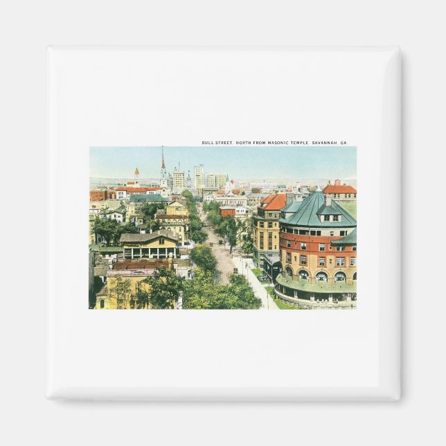 Imán Calle Bull, Savannah, Georgia (Frente)