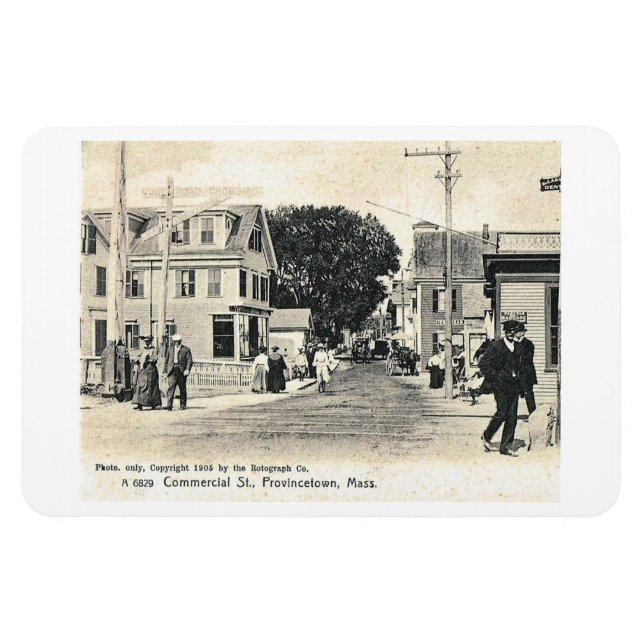 Imán Calle comercial, Provincetown, postal antigua (Horizontal)