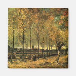 Imán Calle con álamos por Vincent van Gogh