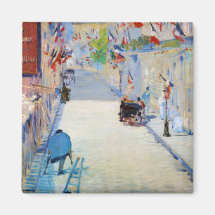 Imán Calle con banderas francesas, Manet
