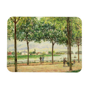 Imán Calle de Alfred Sisley el   de los árboles de