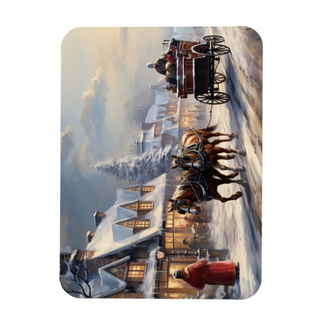 Imán Calle de transporte de navidades desenvainada por  (Vertical)