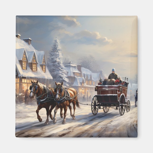 Imán Calle de transporte de navidades desenvainada por  (Frente)