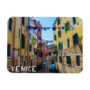 Imán Calle de Venecia con ropa lavada de lavado de ropa