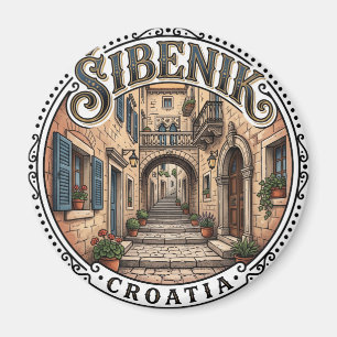 Imán Calle del casco antiguo de Šibenik Croacia