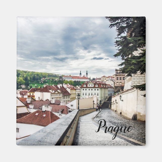 Imán Calle del centro de Praga (Frente)