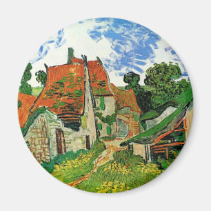 Imán Calle del pueblo en Auvers por Vincent Van Gogh
