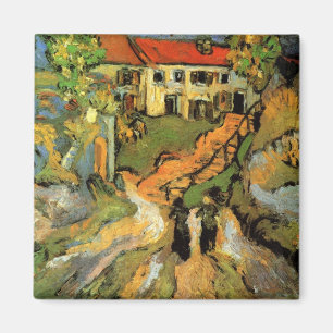 Imán Calle del pueblo y escaleras Auvers, figuras